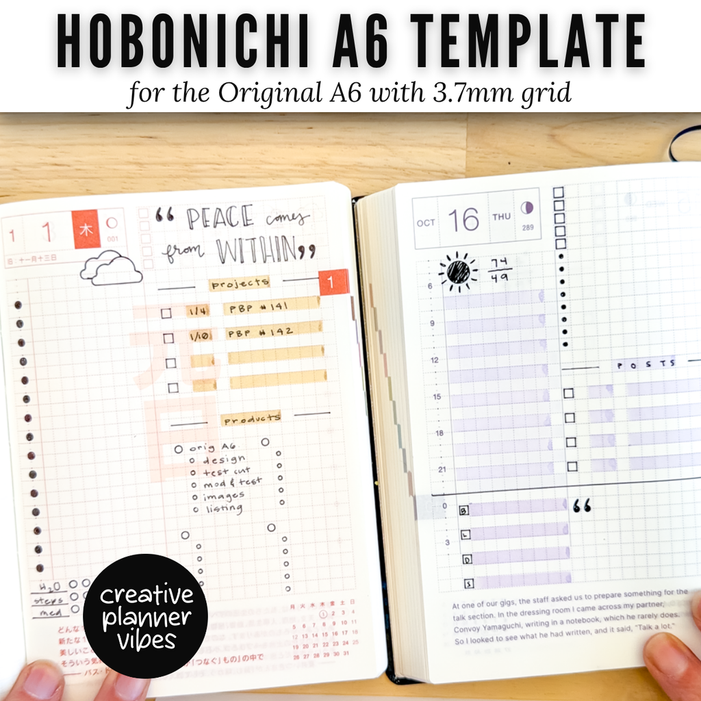 Hobonichi Original A6 Full Page Template Stencil image 6