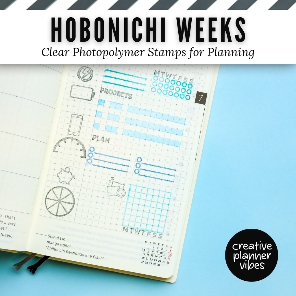 Hobonichi Weeks Everyday Essentials Clear Stamp Set | Clear Photopolymer Stamps for Planning | 4" x 8" image 9