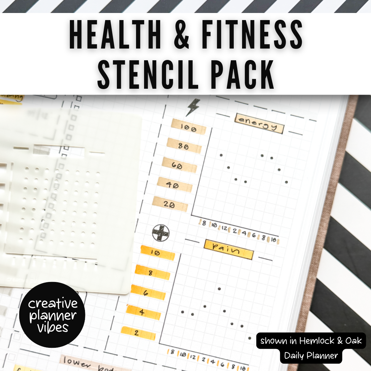 Health & Fitness Tracking Stencils 6-Pack image 4
