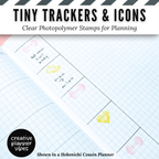 Tiny Trackers & Icons | Clear Photopolymer Stamps for Planning | 4" x 8" image 15