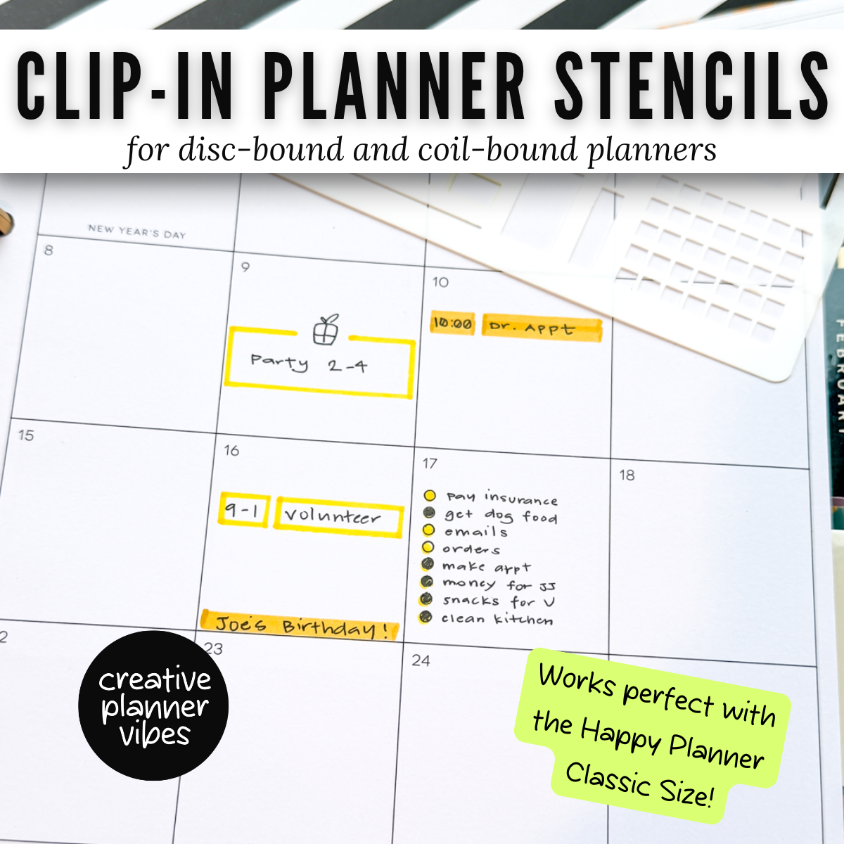 Clip-in Planner Stencils image 4