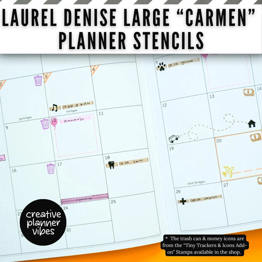 Laurel Denise Large "Carmen" Planner Stencils image 12