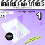 Hemlock & Oak A5 Horizontal Planner Stencils and Full Page Templates image 2