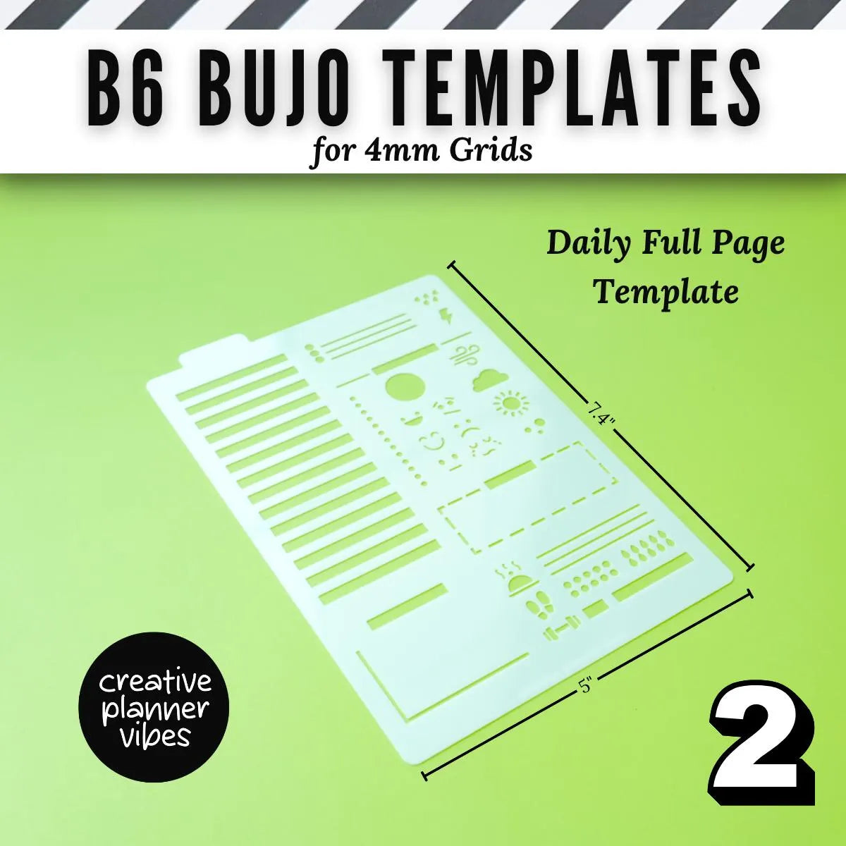 B6 Size | 4mm Grid Full Page Templates & Stencils for Planners, Notebooks, Bullet Journals image 11