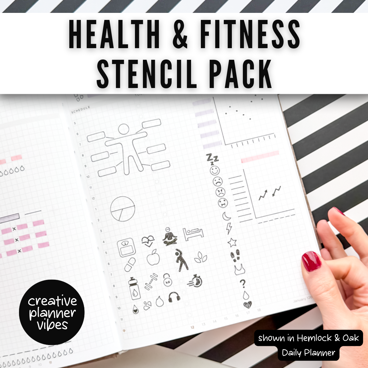 Health & Fitness Tracking Stencils 6-Pack image 10