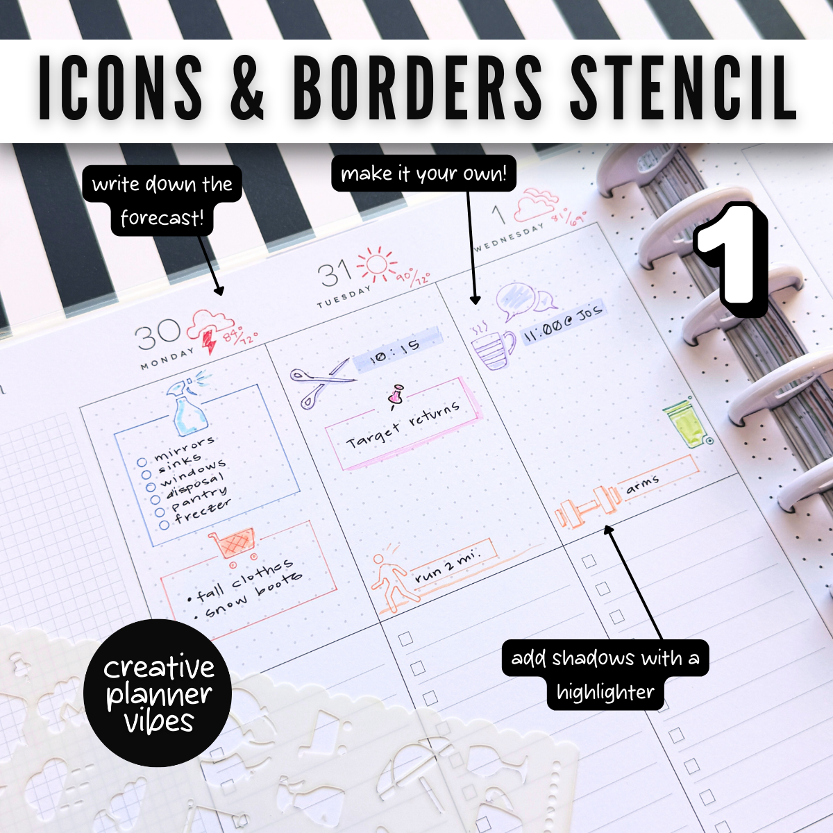 Icons and Borders Stencils image 6