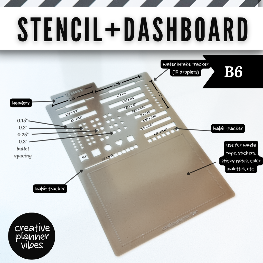 Stencil + Dashboard | Hobonichi Weeks & Cousin, A5, TN, B6 Planners, Journals and Notebooks image 8
