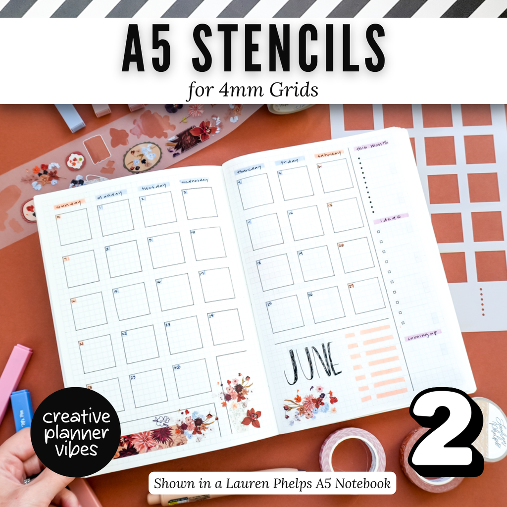 A5 | 4mm Grid Full Page Templates & Stencil image 11