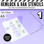 Hemlock & Oak A5 Minimalist Planner Stencils and Full Page Templates image 3