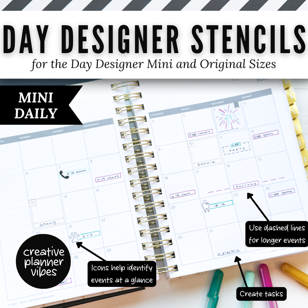 Day Designer Planner Stencils | Mini & Original | Weekly and Daily image 5