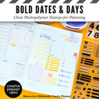 Bold Dates & Days Clear Photopolymer Stamps for Planning | 4" x 8" image 7