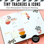 Tiny Trackers & Icons | Clear Photopolymer Stamps for Planning | 4" x 8" image 14