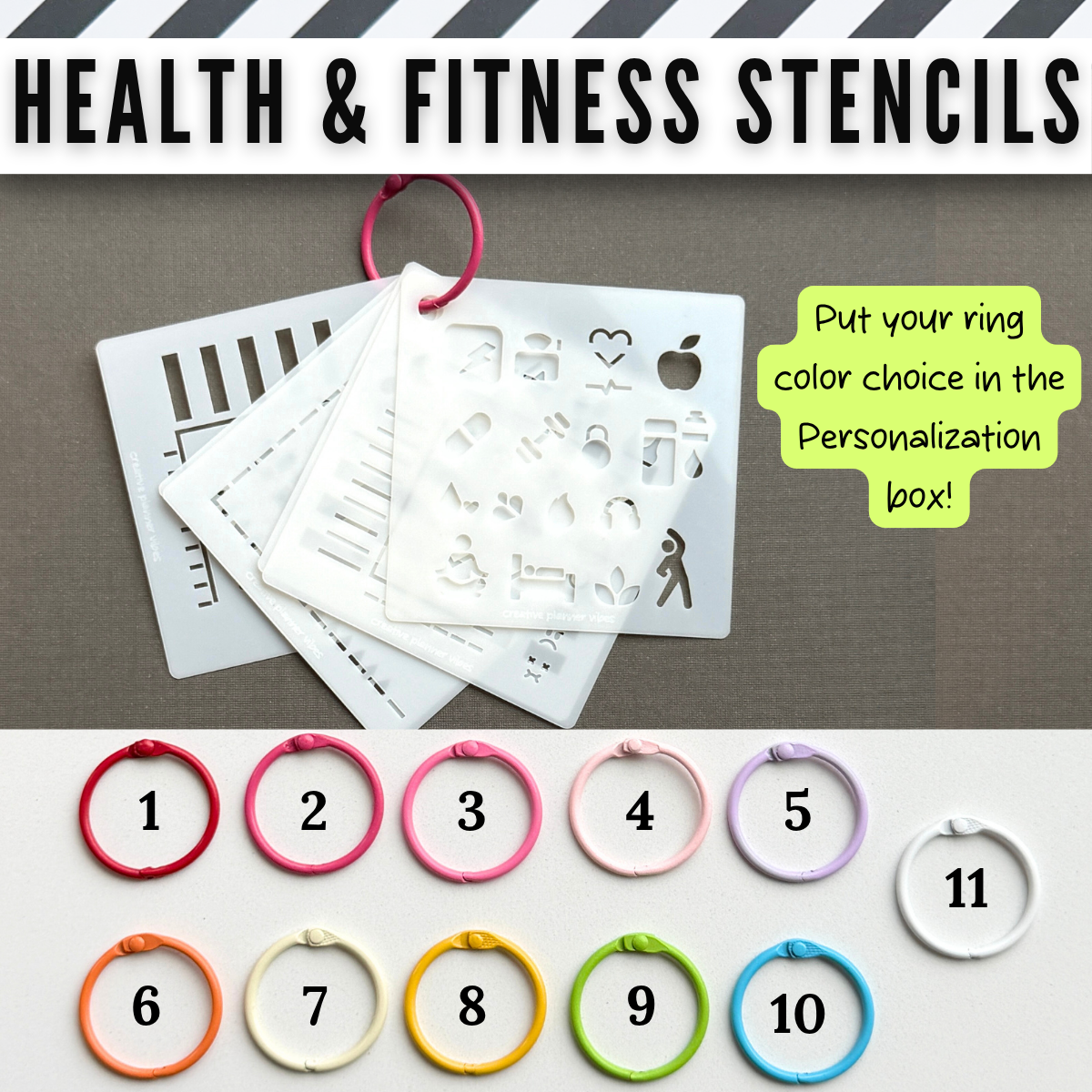 Health & Fitness Tracking Stencils 6-Pack image 19