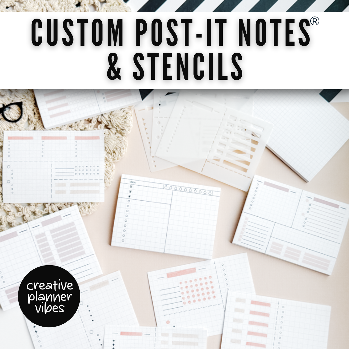 Custom Post-it Notes® & Coordinating Stencils | 4" x 3" image 18
