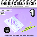Hemlock & Oak B5 Minimalist Planner Stencils image 3