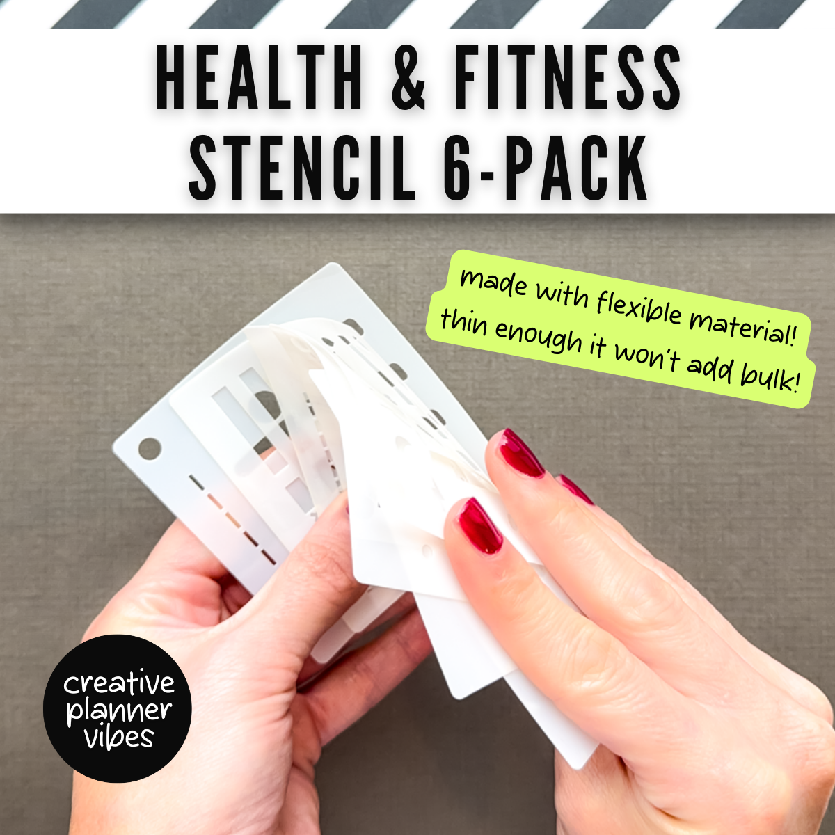 Health & Fitness Tracking Stencils 6-Pack image 1