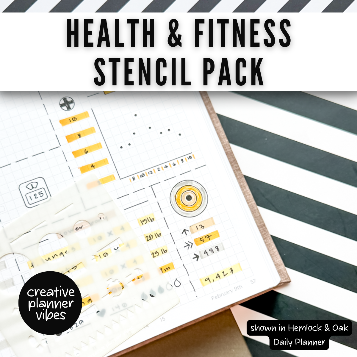 Health & Fitness Tracking Stencils 6-Pack image 7