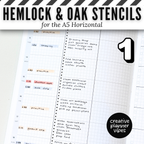 Hemlock & Oak A5 Horizontal Planner Stencils and Full Page Templates image 8