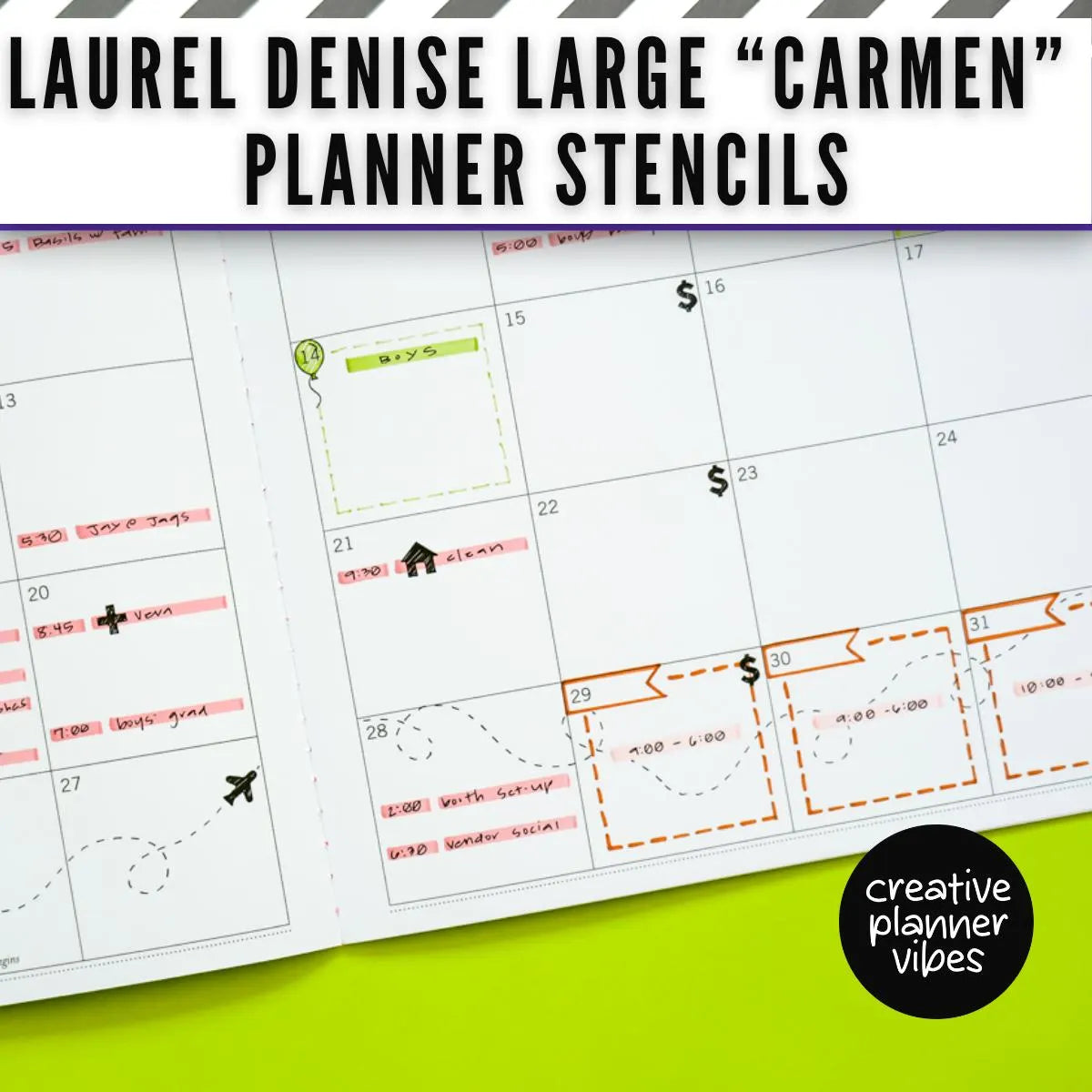 Laurel Denise Large "Carmen" Planner Stencils image 7