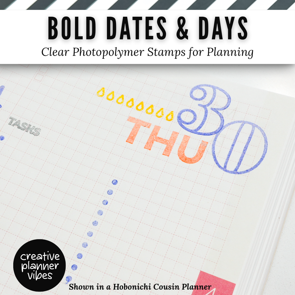Bold Dates & Days Clear Photopolymer Stamps for Planning | 4" x 8" image 6