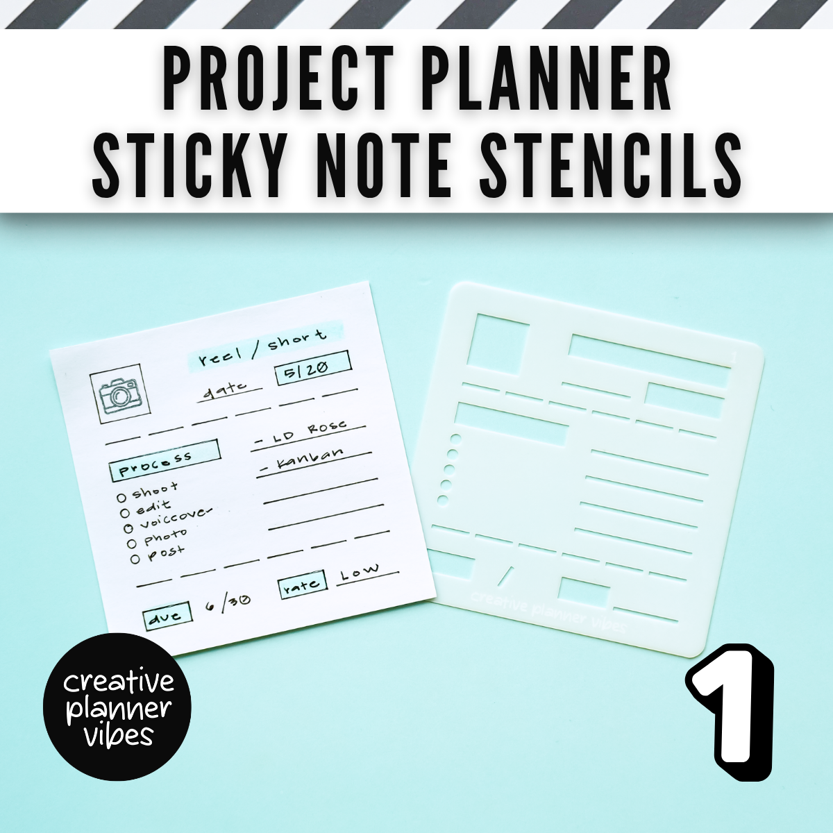 Project Planner Stencils 3"x3" | Pack of 4 | Kanban & Project Management image 7