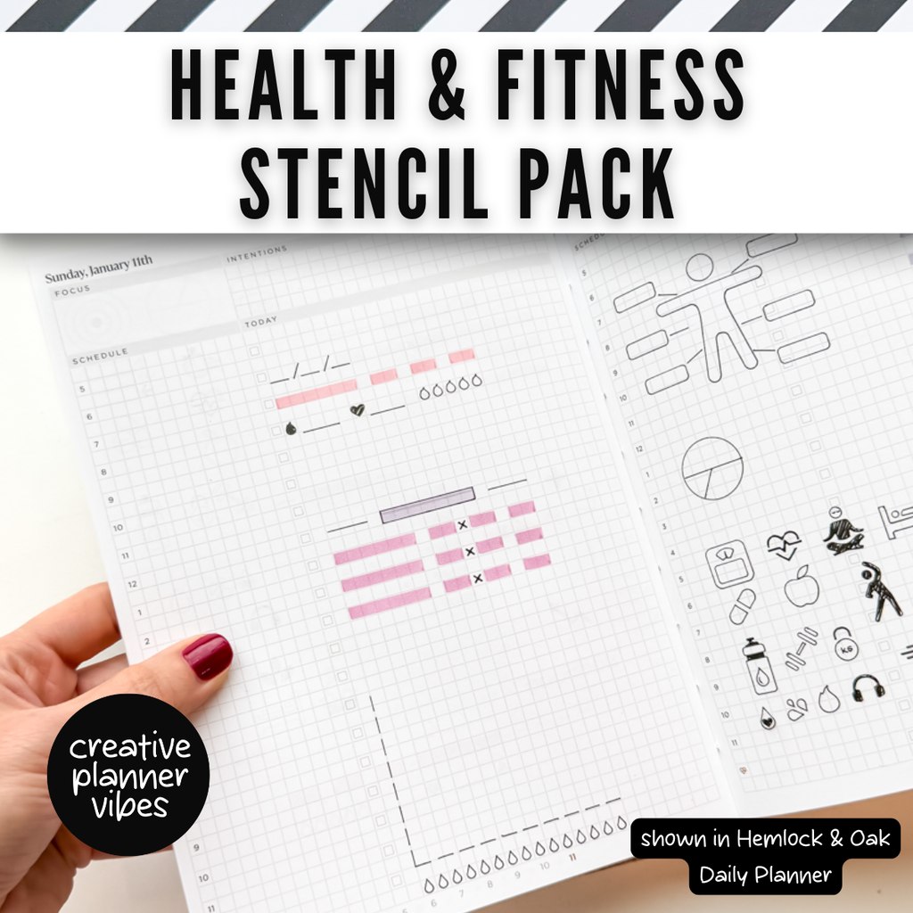 Health & Fitness Tracking Stencils 6-Pack image 11