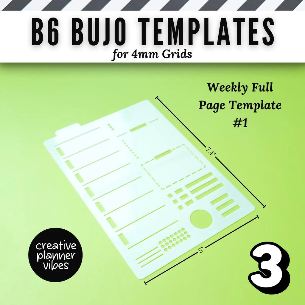B6 Size | 4mm Grid Full Page Templates & Stencils for Planners, Notebooks, Bullet Journals image 12