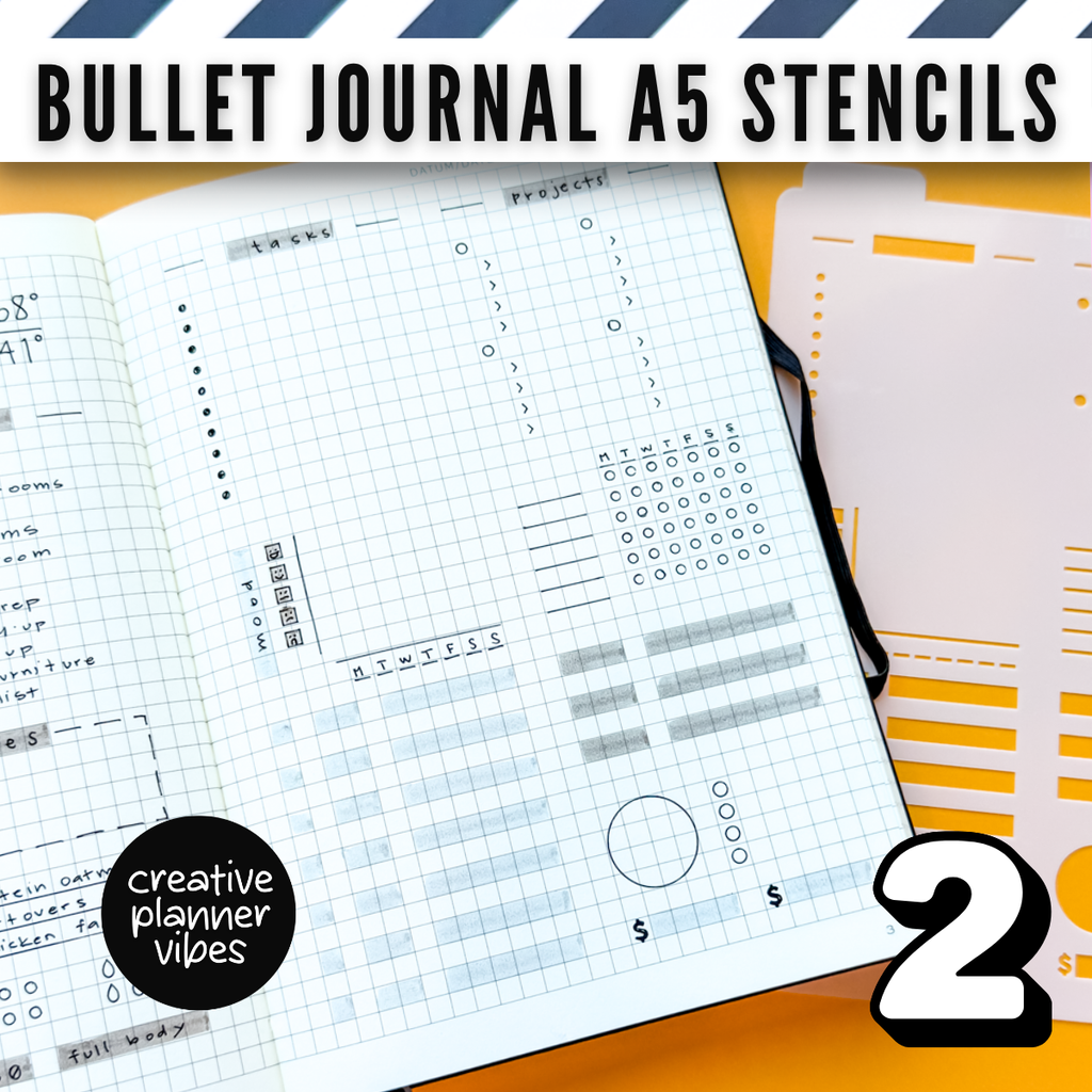 Bullet Journal Stencils and Full Page Templates image 8