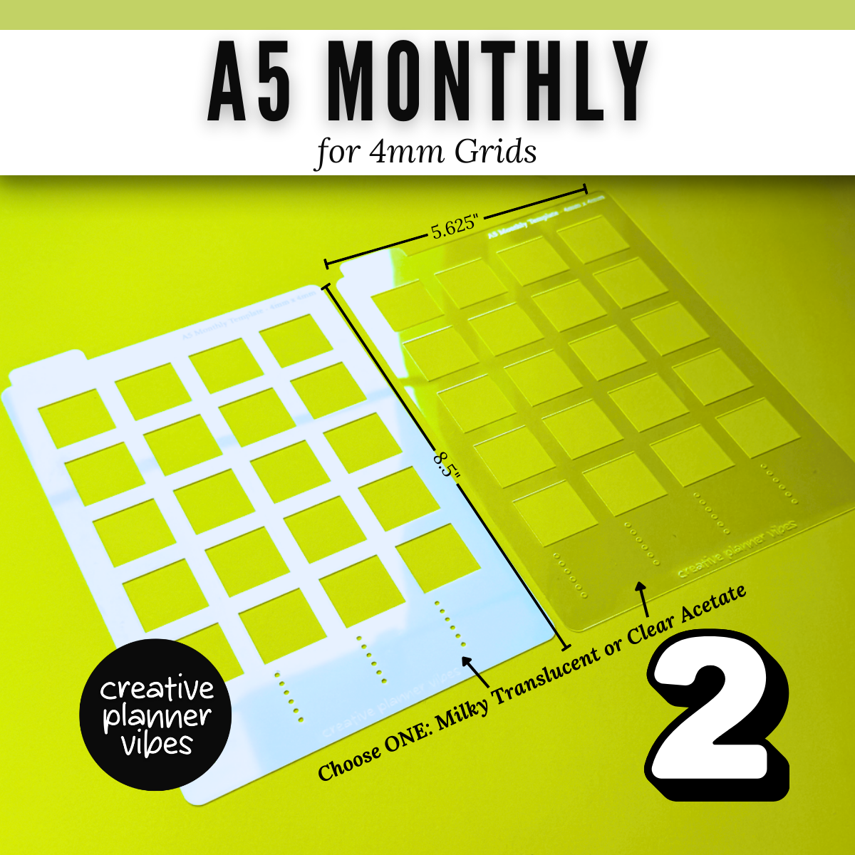 A5 | 4mm Grid Full Page Templates & Stencil image 3